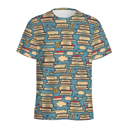 Pop Art Books Pattern Print Men's Sports T-Shirt