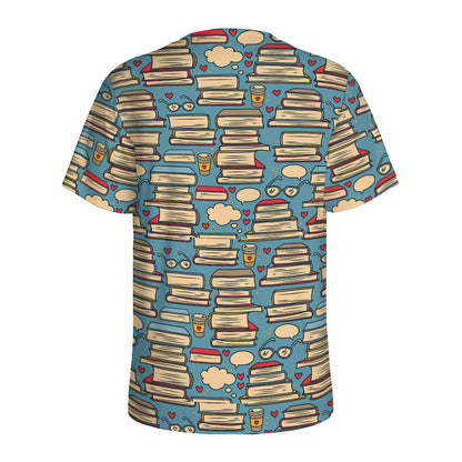 Pop Art Books Pattern Print Men's Sports T-Shirt
