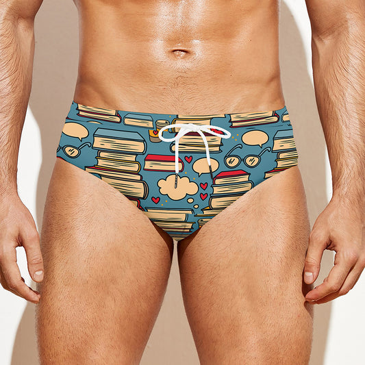 Pop Art Books Pattern Print Men's Swim Briefs