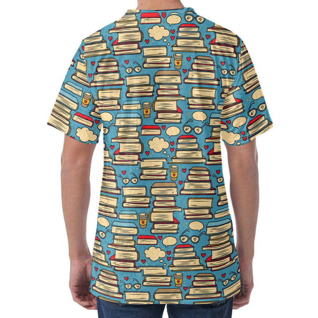 Pop Art Books Pattern Print Men's Velvet T-Shirt