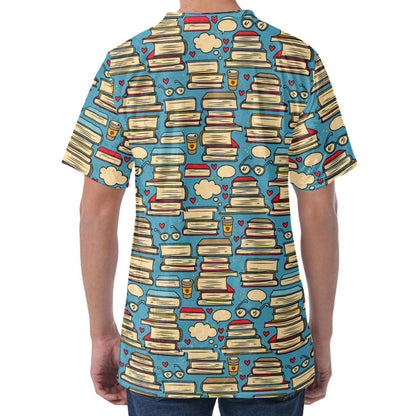 Pop Art Books Pattern Print Men's Velvet T-Shirt