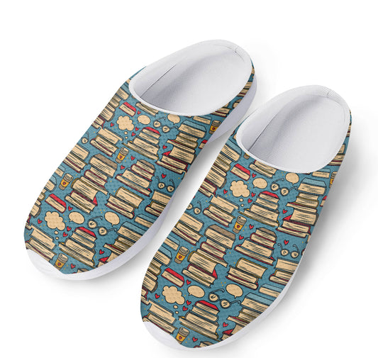 Pop Art Books Pattern Print Mesh Casual Shoes