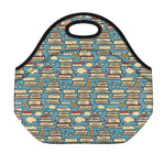Pop Art Books Pattern Print Neoprene Lunch Bag