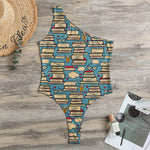 Pop Art Books Pattern Print One Shoulder Bodysuit