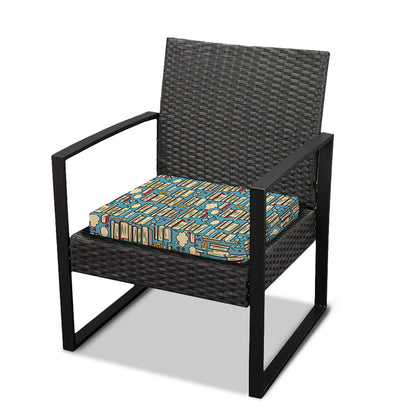 Pop Art Books Pattern Print Outdoor Seat Cushion Cover