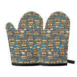 Pop Art Books Pattern Print Oven Mitts