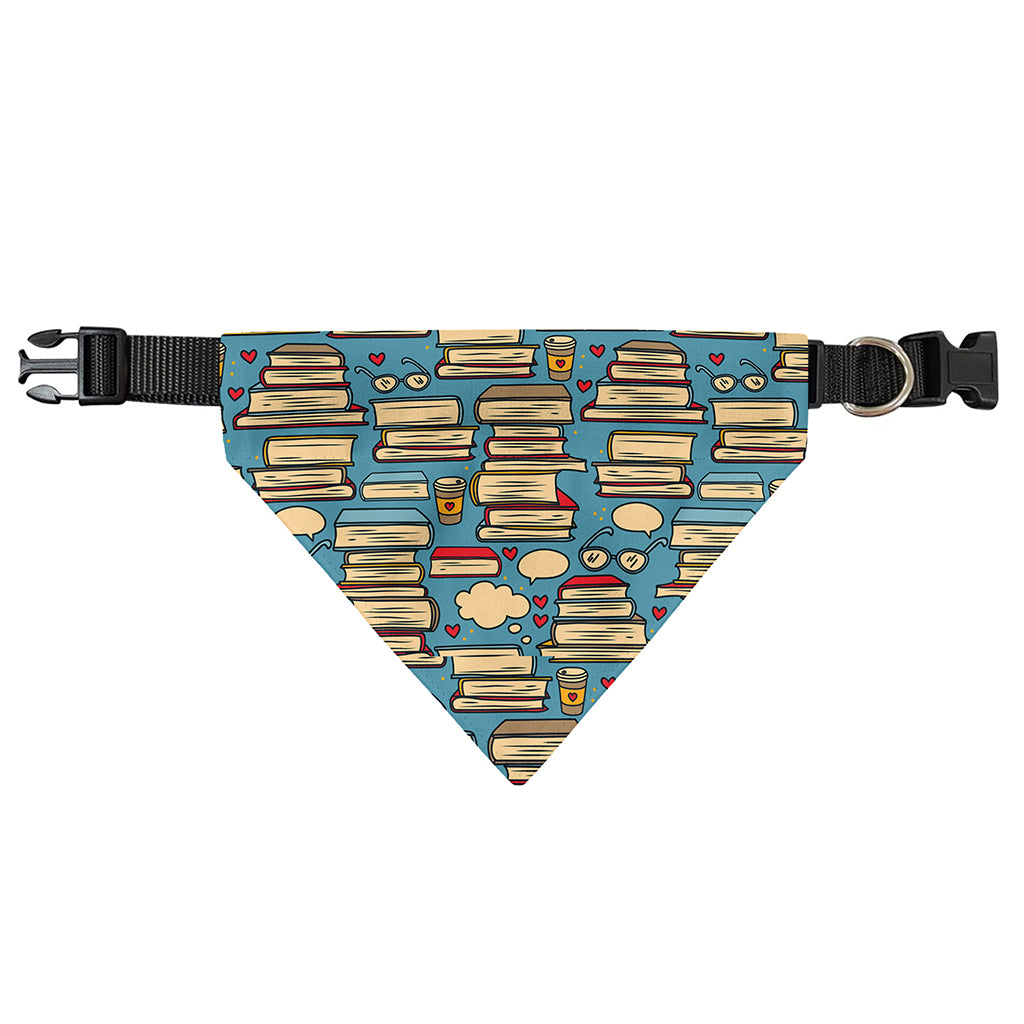 Pop Art Books Pattern Print Over The Collar Dog Bandana