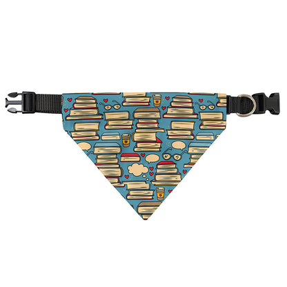 Pop Art Books Pattern Print Over The Collar Dog Bandana