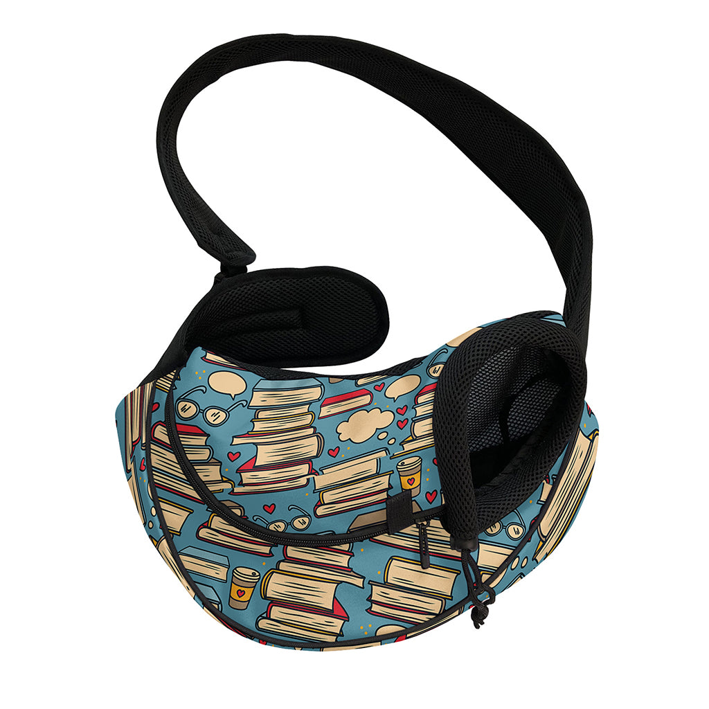 Pop Art Books Pattern Print Pet Sling Carrier