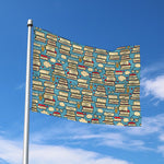 Pop Art Books Pattern Print Polyester Flag