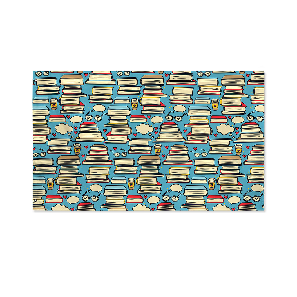 Pop Art Books Pattern Print Polyester Flag