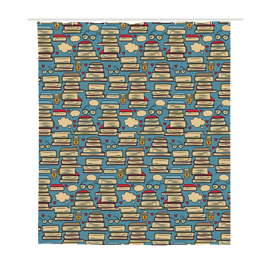 Pop Art Books Pattern Print Polyester Shower Curtain
