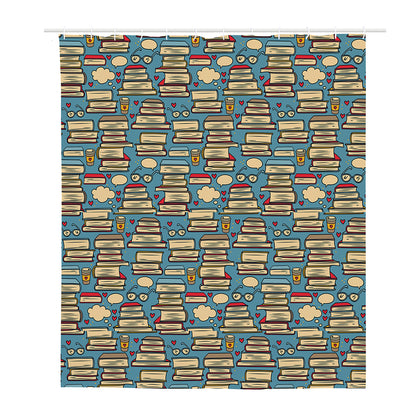 Pop Art Books Pattern Print Polyester Shower Curtain