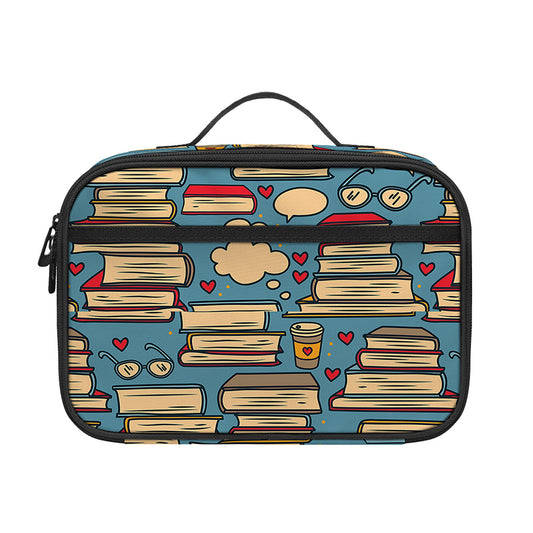 Pop Art Books Pattern Print Portable Lunch Bag