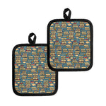 Pop Art Books Pattern Print Pot Holders