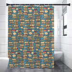 Pop Art Books Pattern Print Premium Shower Curtain