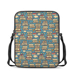 Pop Art Books Pattern Print Rectangular Crossbody Bag