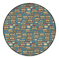 Pop Art Books Pattern Print Round Floor Mat