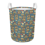 Pop Art Books Pattern Print Round Laundry Basket