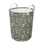 Pop Art Books Pattern Print Round Laundry Basket
