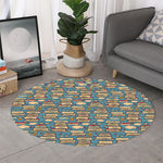 Pop Art Books Pattern Print Round Rug