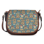 Pop Art Books Pattern Print Saddle Bag