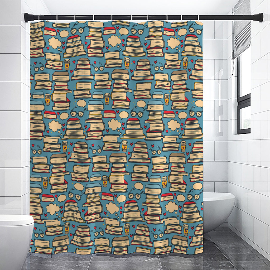 Pop Art Books Pattern Print Shower Curtain