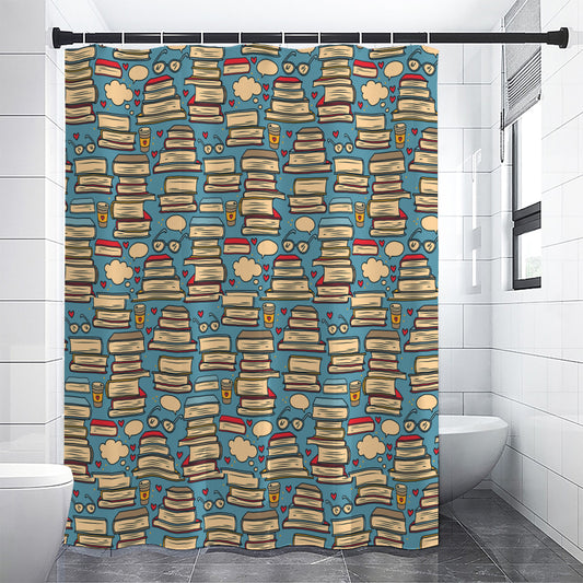 Pop Art Books Pattern Print Shower Curtain