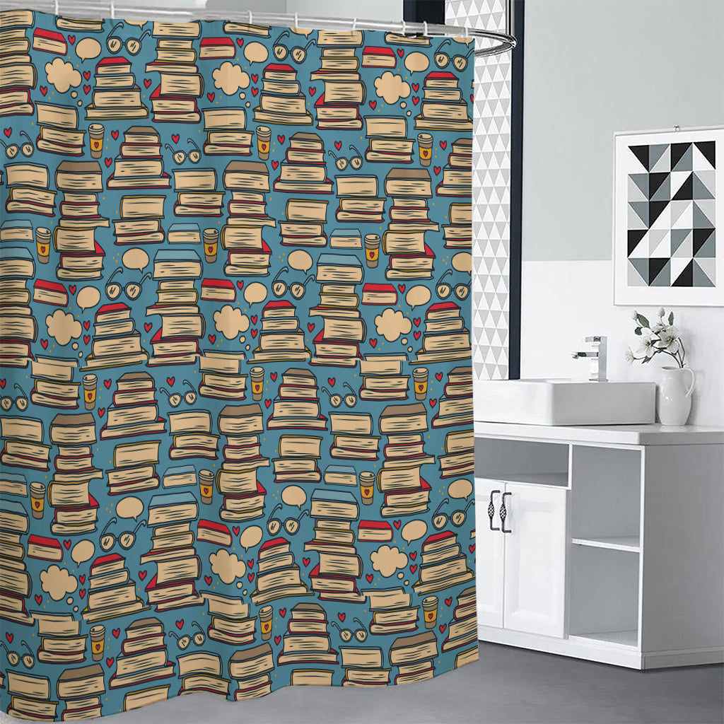 Pop Art Books Pattern Print Shower Curtain