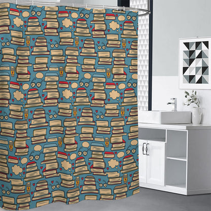 Pop Art Books Pattern Print Shower Curtain