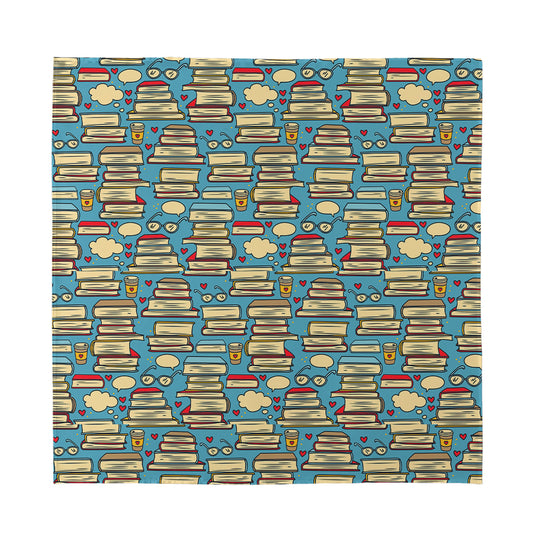 Pop Art Books Pattern Print Silk Bandana