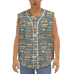 Pop Art Books Pattern Print Sleeveless Baseball Jersey