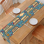 Pop Art Books Pattern Print Table Runner