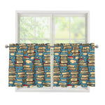 Pop Art Books Pattern Print Tier Curtains