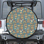 Pop Art Books Pattern Print Tire Cover