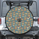 Pop Art Books Pattern Print Tire Cover With Camera Hole