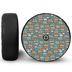 Pop Art Books Pattern Print Tire Cover With Camera Hole