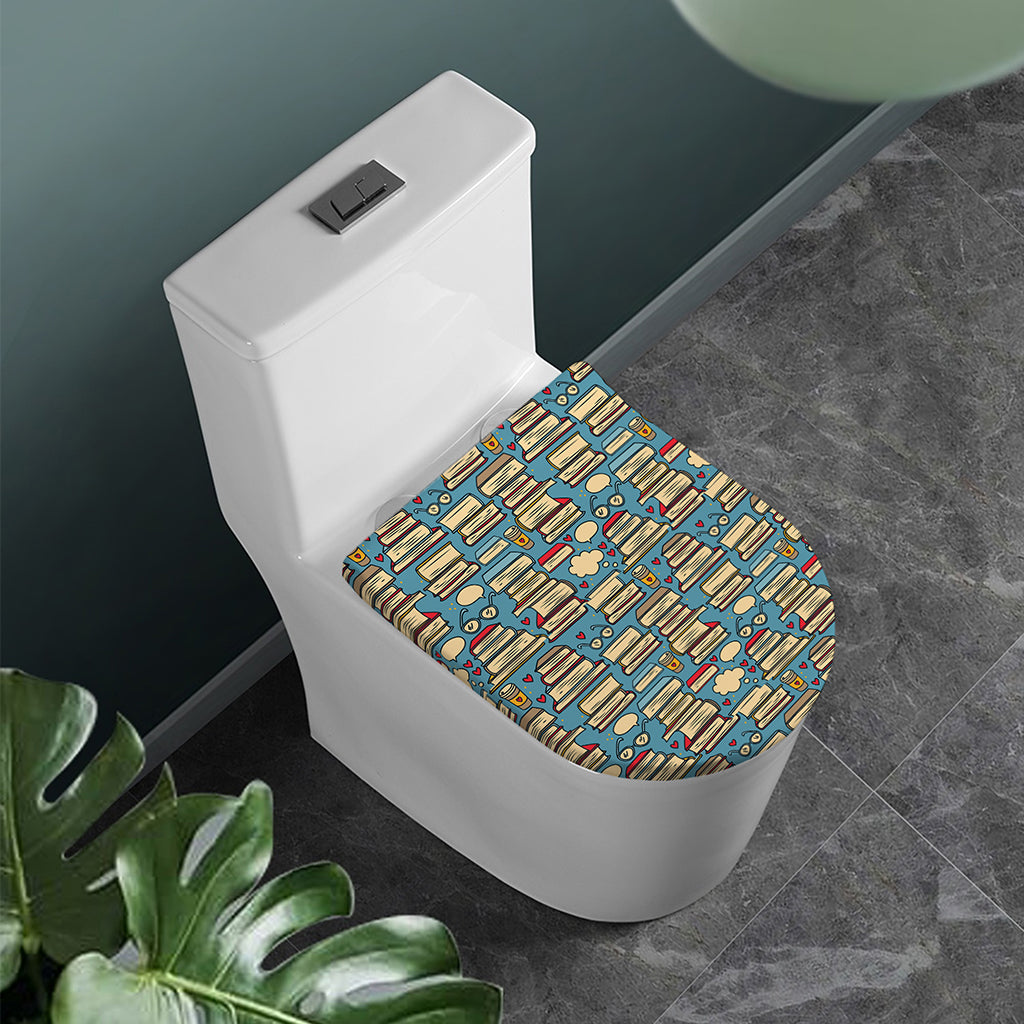 Pop Art Books Pattern Print Toilet Lid Cover