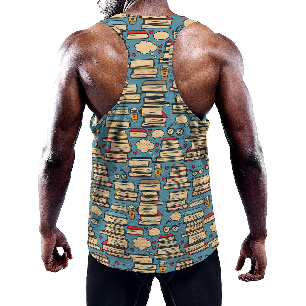 Pop Art Books Pattern Print Training Tank Top