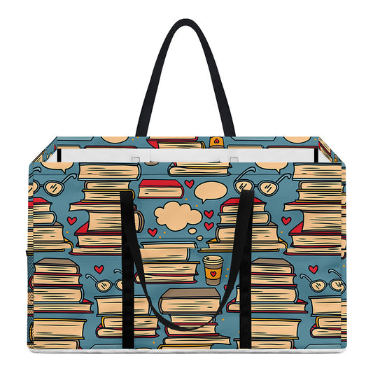 Pop Art Books Pattern Print Utility Tote Bag