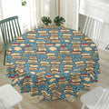 Pop Art Books Pattern Print Waterproof Round Tablecloth