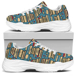 Pop Art Books Pattern Print White Chunky Shoes
