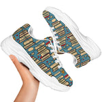 Pop Art Books Pattern Print White Chunky Shoes