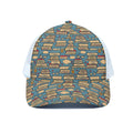 Pop Art Books Pattern Print White Mesh Trucker Hat