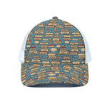 Pop Art Books Pattern Print White Mesh Trucker Cap