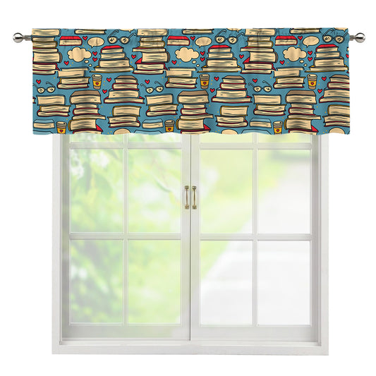Pop Art Books Pattern Print Window Valance