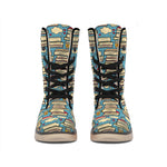 Pop Art Books Pattern Print Winter Boots