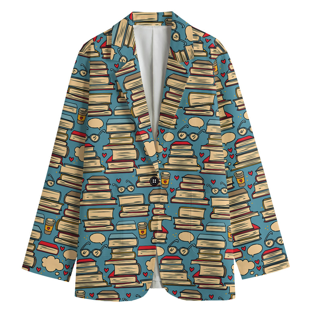 Pop Art Books Pattern Print Women's Blazer