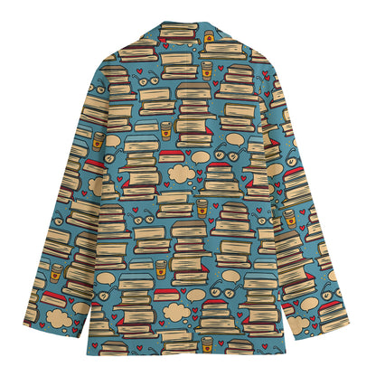 Pop Art Books Pattern Print Women's Blazer