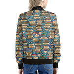 Pop Art Books Pattern Print Women's Bomber Jacket